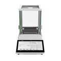 Radwag PS 5Y Precision Balance with a color touchscreen display, white weighing platform, and green accents.