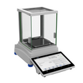 Radwag PS 5Y Precision Balance with a color touchscreen display, white weighing platform, and green accents.